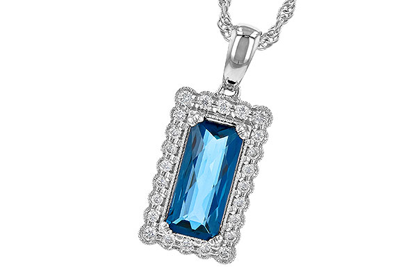 14K White Gold Topaz Necklace