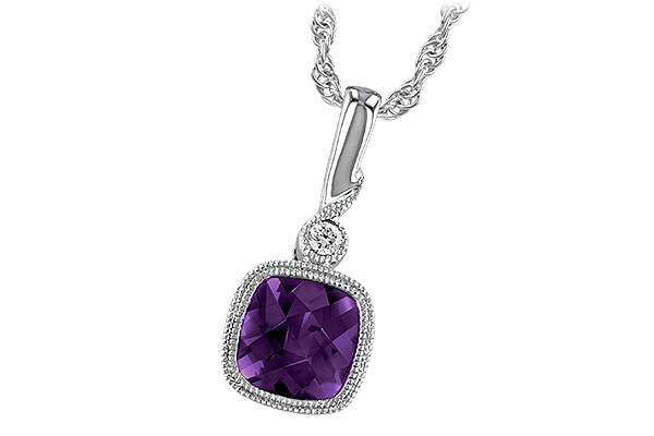 14K White Gold Amethyst Necklace