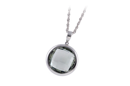 14K White Gold Amethyst Necklace