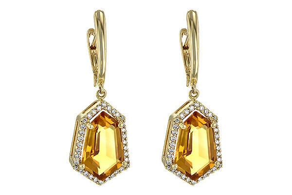 14K Yellow Gold Citrine Earrings