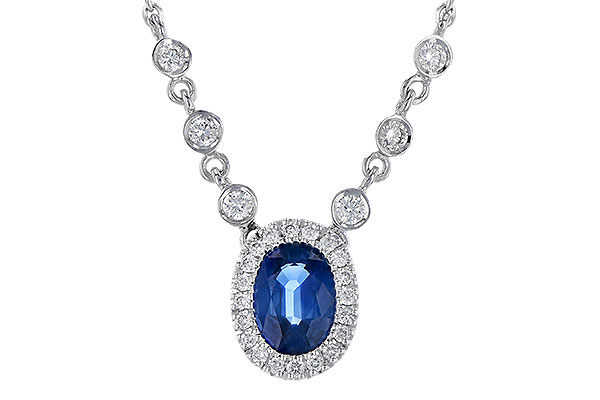 14K White Gold Sapphire Necklace