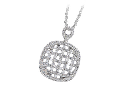 14K White Gold Diamond Necklace