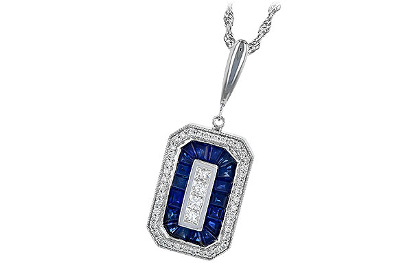 14K White Gold Sapphire Necklace