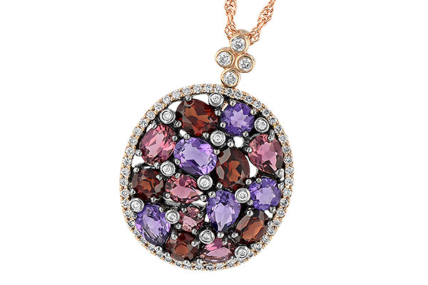 14K Rose Gold Amethyst Necklace