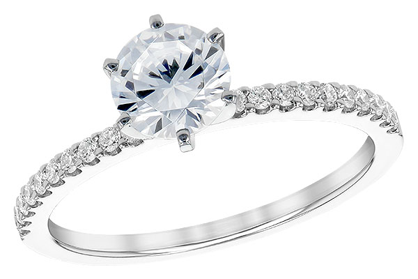 14K White Gold Diamond Semi-Mount Ring