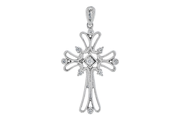 14K White Gold Diamond Pendant