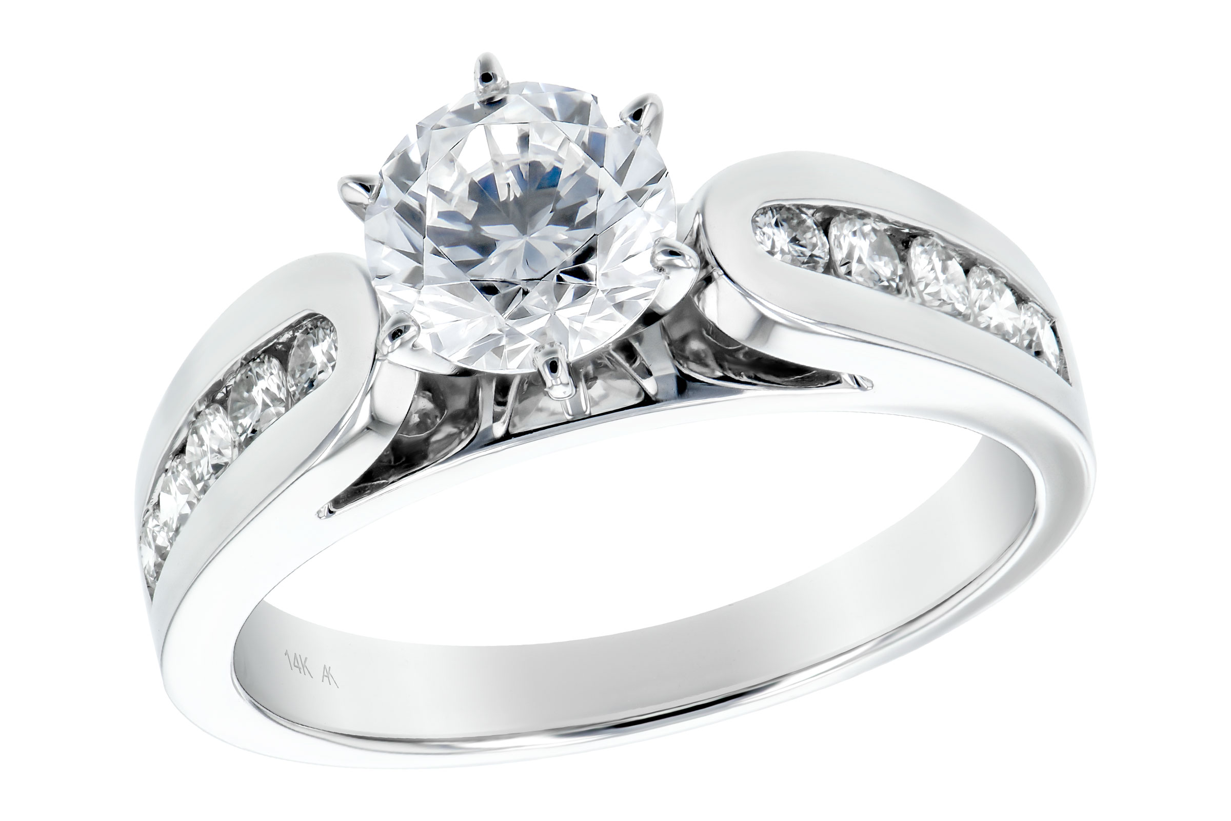 14K White Gold Diamond Semi-Mount Ring