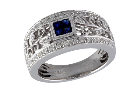 14K White Gold Sapphire Anniversary Band