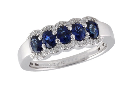 14K White Gold Sapphire Anniversary Band