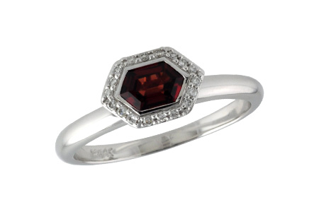 14K White Gold Garnet Ring