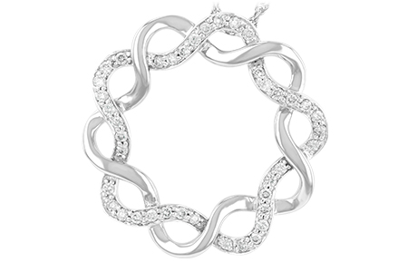 14K White Gold Diamond Necklace