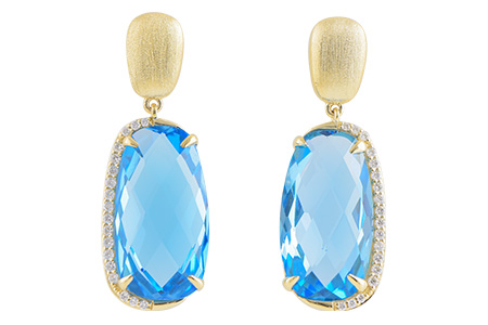14K Yellow Gold Topaz Earrings