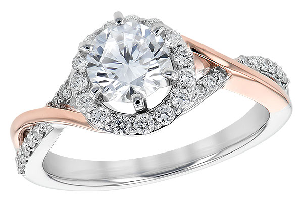 14K Two-Tone Diamond Semi-Mount Ring