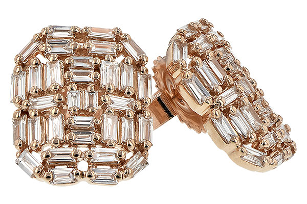 14K Rose Gold Diamond Earrings