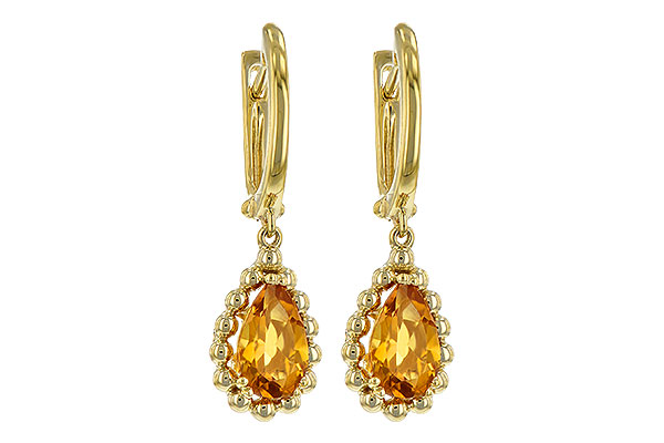 14K Yellow Gold Citrine Earrings