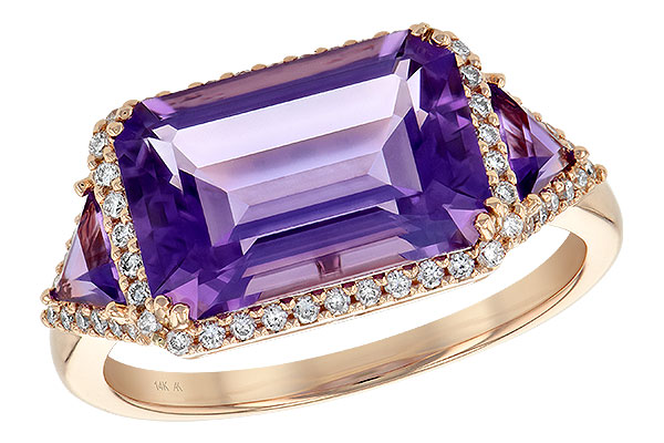 14K Rose Gold Amethyst Ring