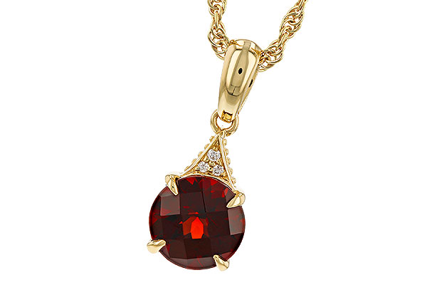 14K Yellow Gold Garnet Necklace
