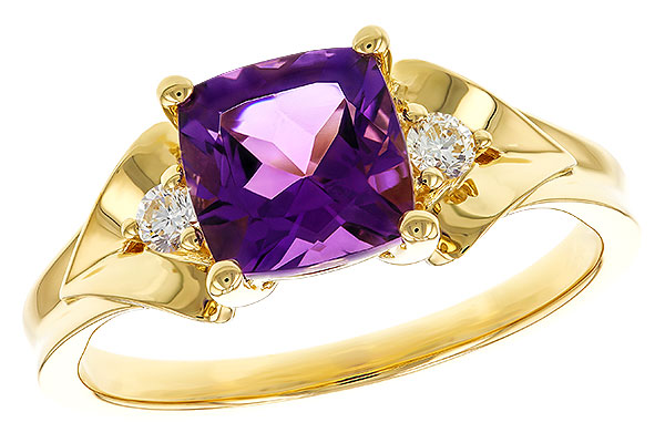 14K Yellow Gold Amethyst Ring