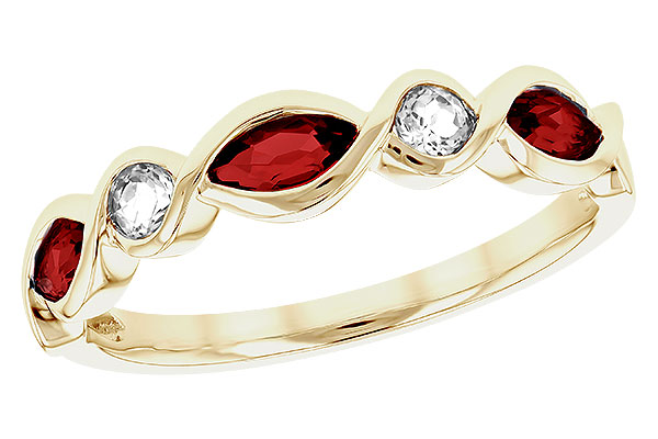 14K Yellow Gold Garnet Ring