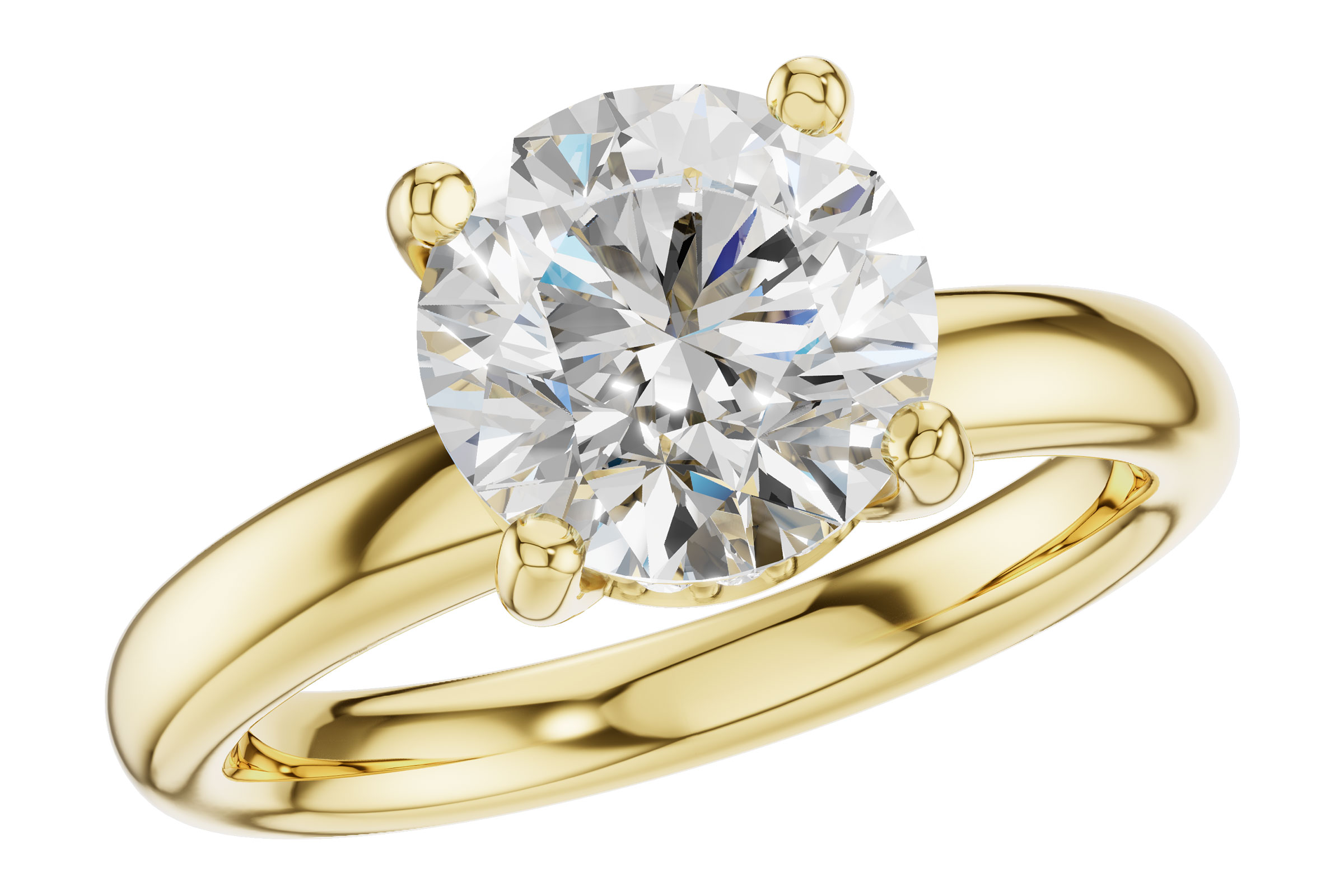 14K Yellow Gold Diamond Semi-Mount Ring