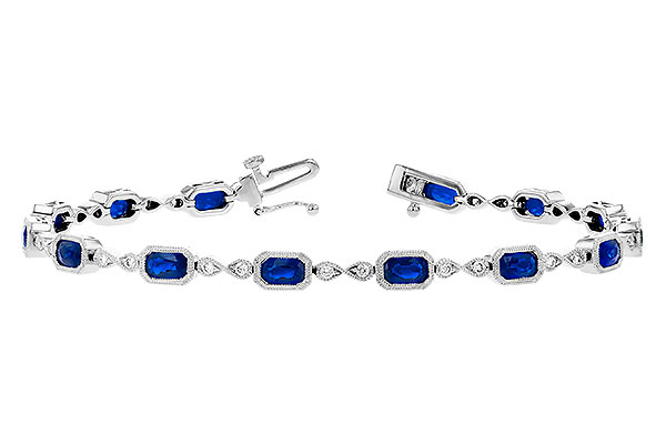 14K White Gold Sapphire Bracelet