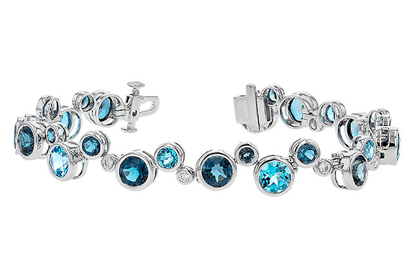 14K White Gold Topaz Bracelet