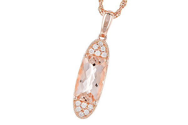 14K Rose Gold Morganite Necklace