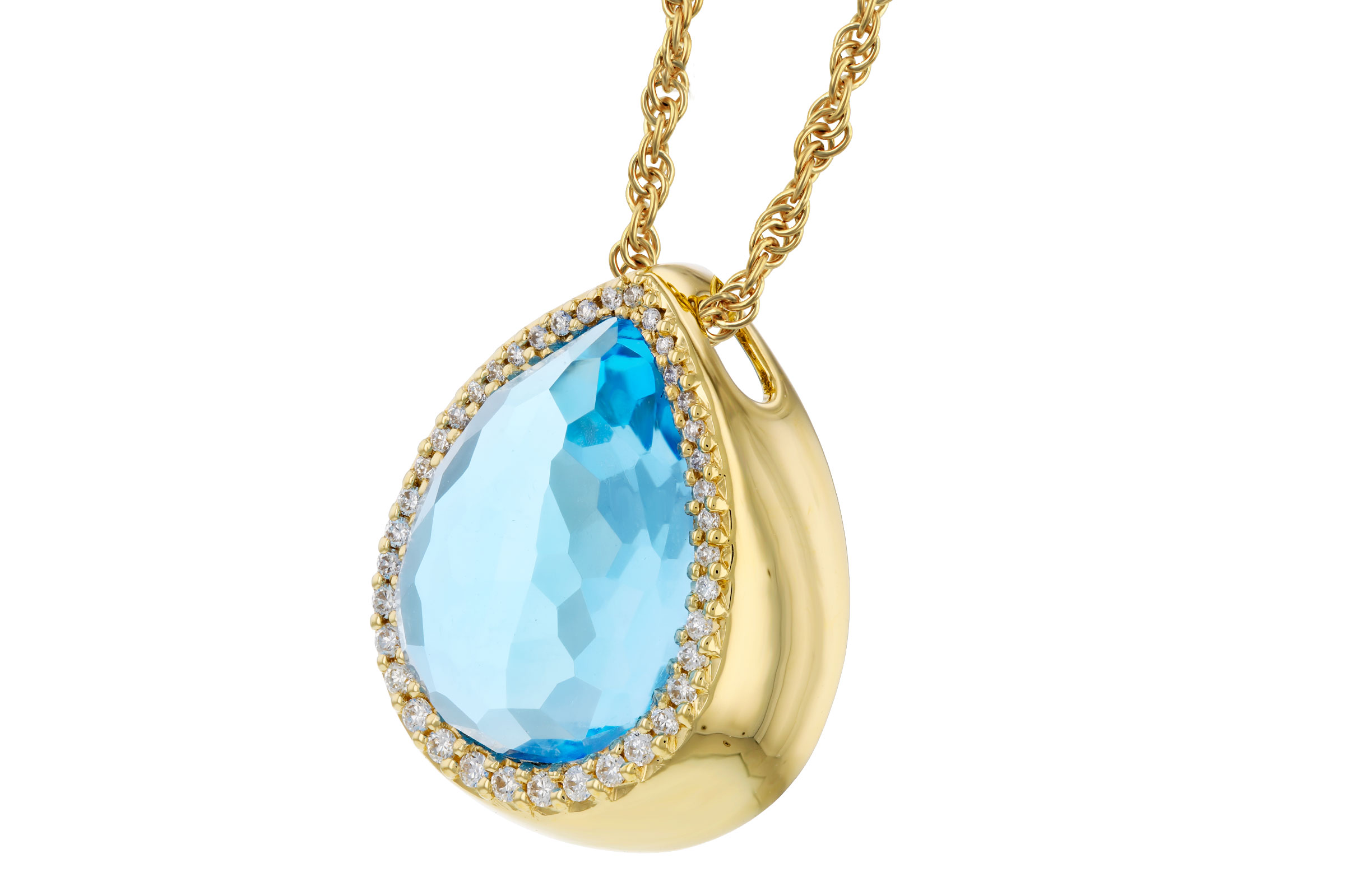 14K Yellow Gold Topaz Necklace