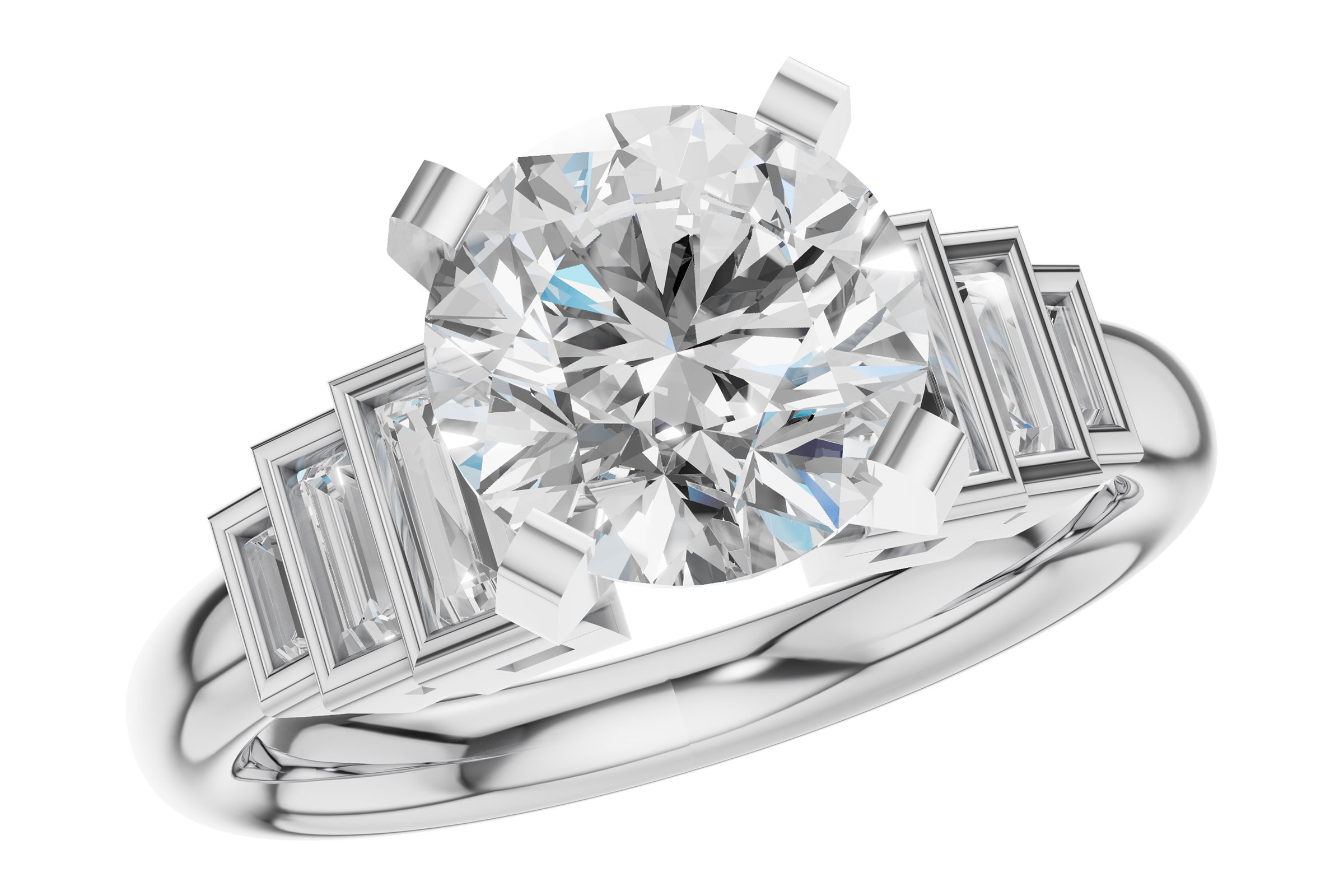 14K White Gold Diamond Semi-Mount Ring