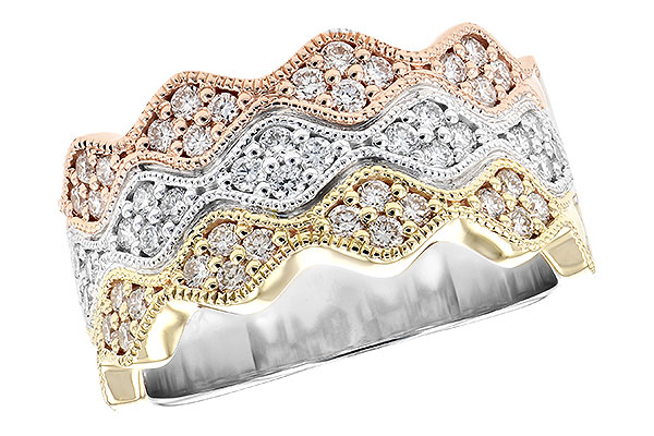 14K Tri-Color Diamond Anniversary Band