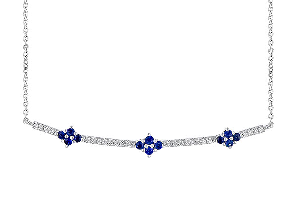 14K White Gold Sapphire Necklace