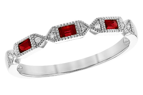 14K White Gold Ruby Anniversary Band
