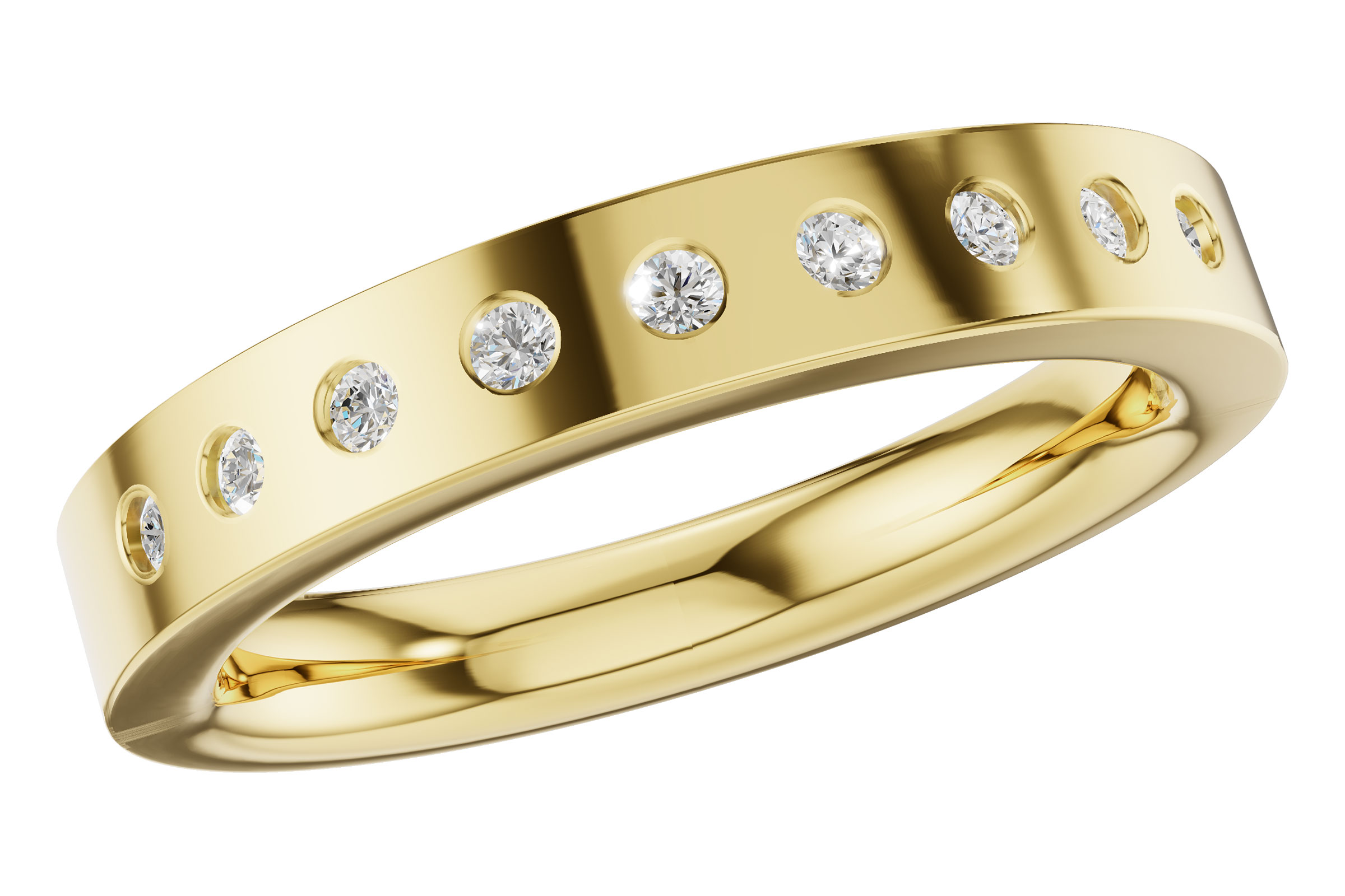 14K Yellow Gold Diamond Anniversary Band