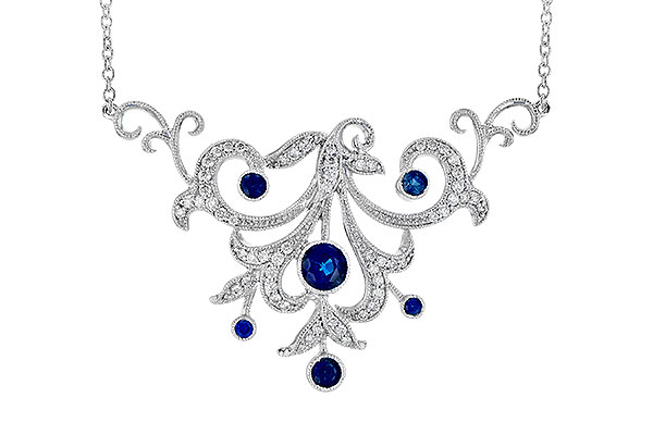 14K White Gold Sapphire Necklace