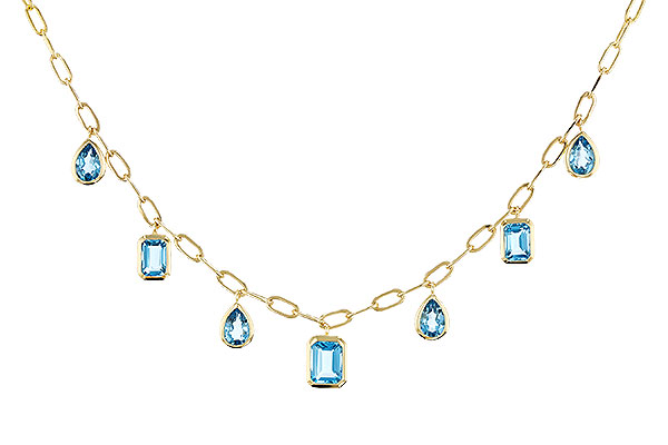 14K Yellow Gold Topaz Necklace