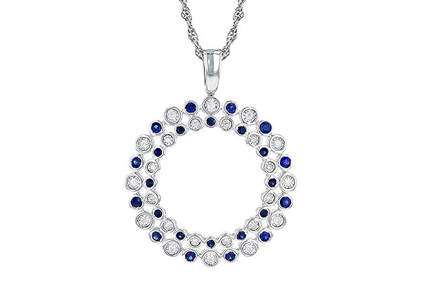 14K White Gold Sapphire Necklace