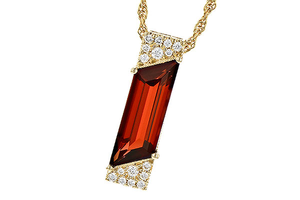 14K Yellow Gold Garnet Necklace