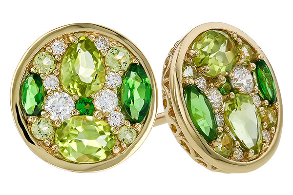 14K Yellow Gold Peridot Earrings