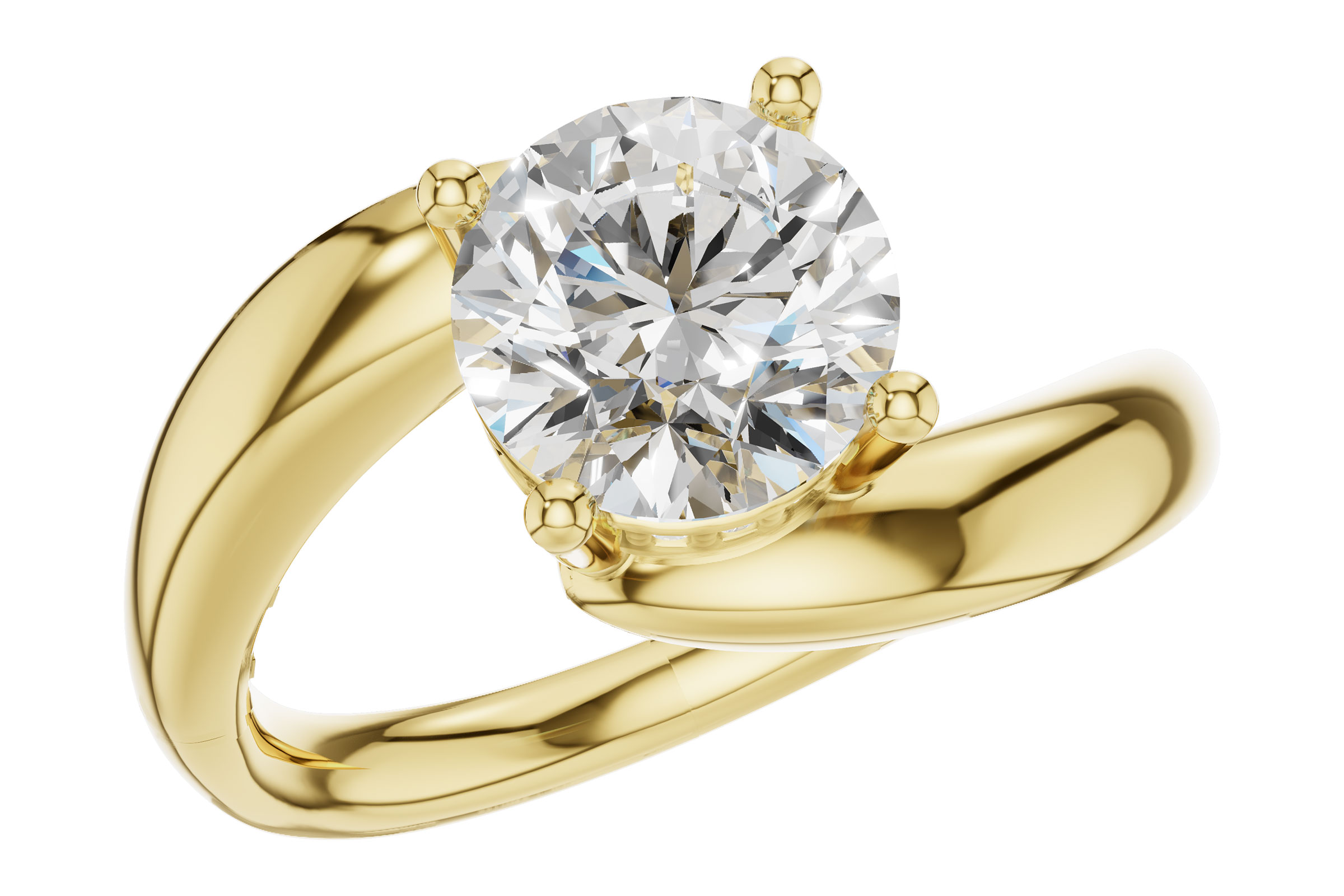 14K Yellow Gold Diamond Semi-Mount Ring