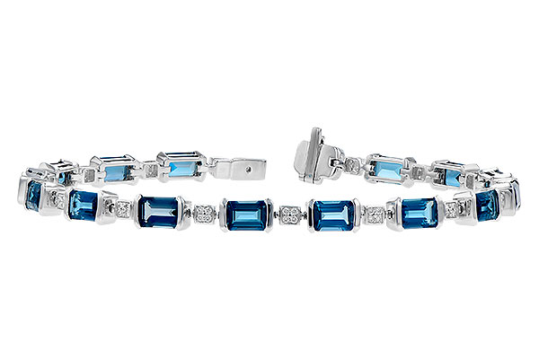 14K White Gold Topaz Bracelet