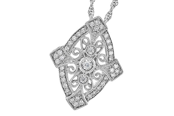 14K White Gold Diamond Necklace