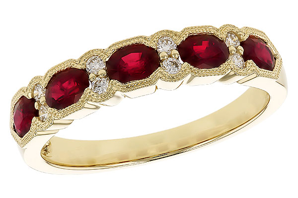 14K Yellow Gold Ruby Anniversary Band