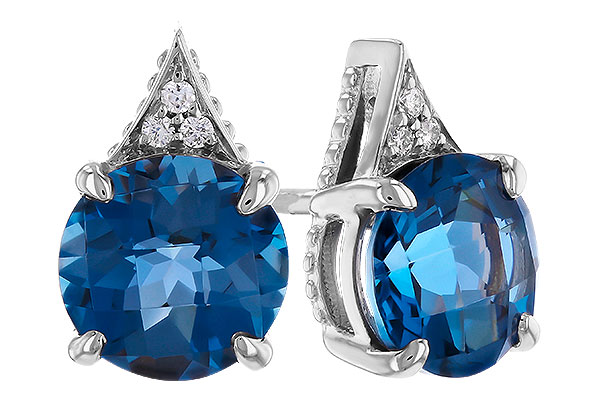 14K White Gold Topaz Earrings