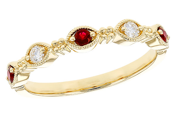 14K Yellow Gold Ruby Anniversary Band