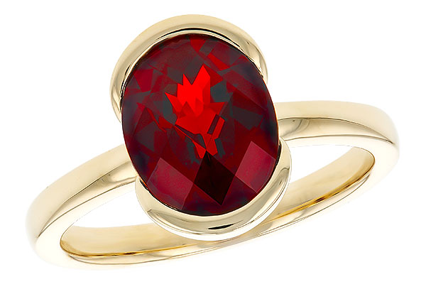 14K Yellow Gold Garnet Ring