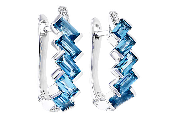 14K White Gold Topaz Earrings