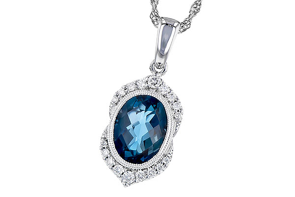 14K White Gold Topaz Necklace