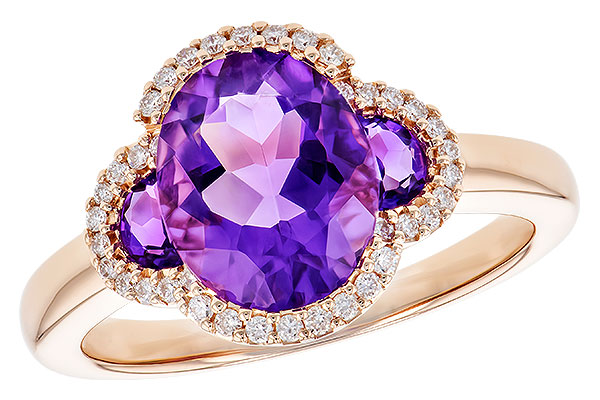 14K Rose Gold Amethyst Ring