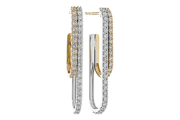 14K Two-Tone Diamond Earrings