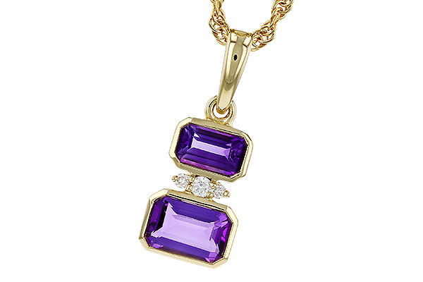 14K Yellow Gold Amethyst Necklace